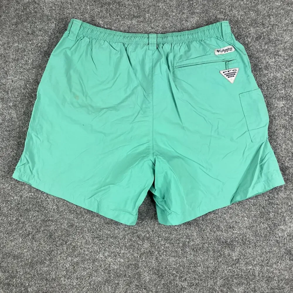 Columbia Swim Trunks Mens Size L Green Mesh Lined Quick Dry‎ Outdoor Lightweight